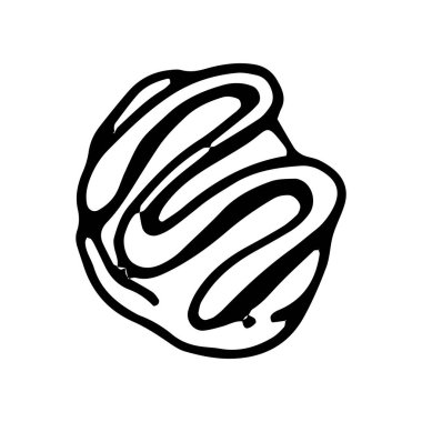 Makarna el karalama ikonları. Fransız tatlı pastası çizimi, beyaz arka planda izole edilmiş.