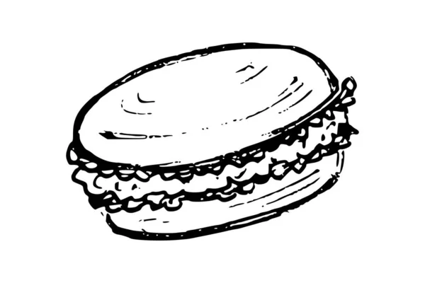 Illustrazione doodle disegnata a mano vettoriale dei macaron — Vettoriale Stock
