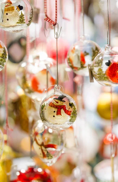 Snowman Glass Ornament — Stock Photo, Image