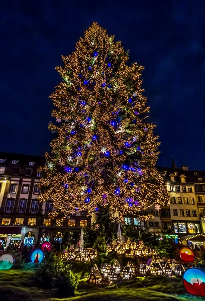 Strasbourg's Christmas Tree and Village — Stock Photo, Image