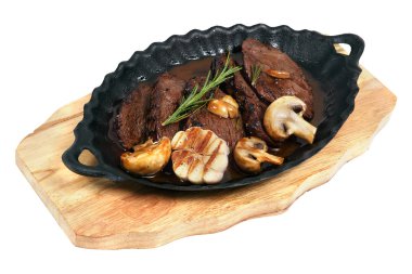 Kanat biftek oval dökme demir plaka pişmiş