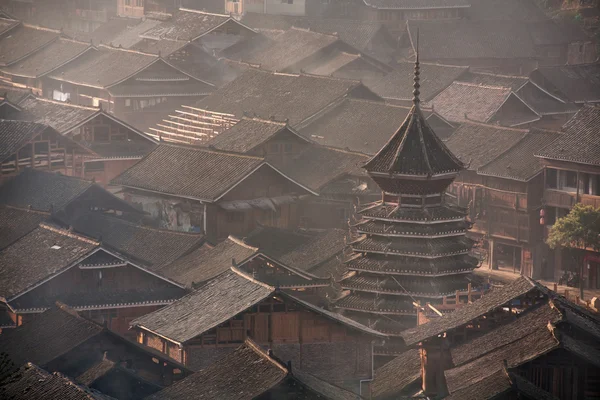 Drum Tower in village of Dong ethnic minority, southwest China. — Stock Photo, Image