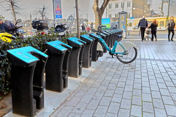 Istanbul Turquie Février 2020 Docks Bike Sharing System Est Porte — Photo