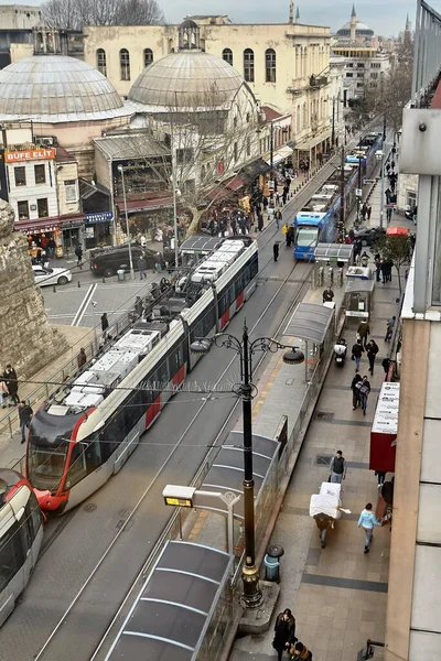 Isztambul Törökország 2020 Február Cemberlitas Villamosmegálló Forgóajtóval Yeniceriler Utcában Constantine — Stock Fotó