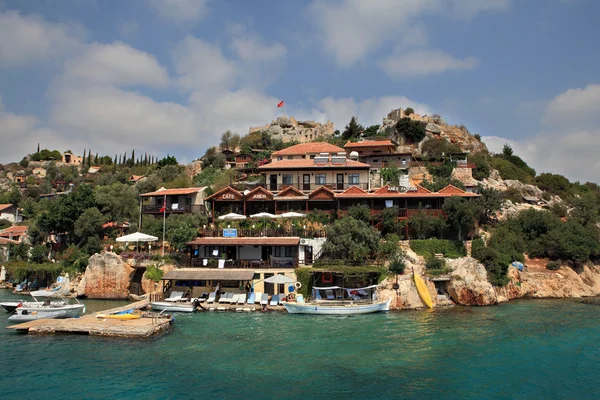 Simena, sahil köyü kekova Adası Türkiye'de. — Stok fotoğraf