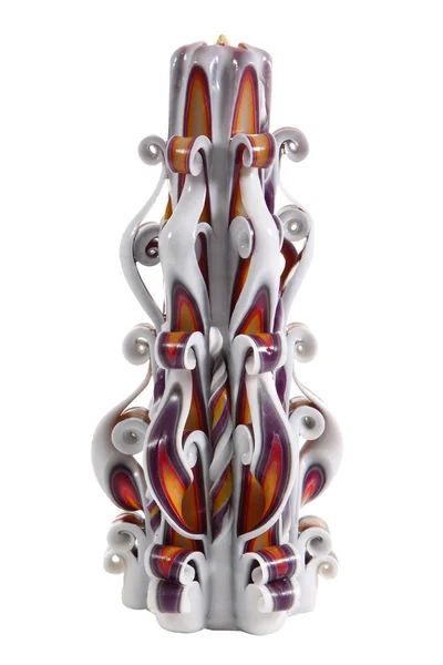 Luxus-Schnitzerei aus Paraffin-Kerzenwachs, isoliert auf weißem Hintergrund — Stockfoto