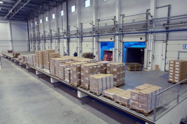 İçinde depo kapıları yükleme boşaltma sistemi.
