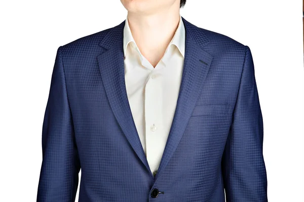 Сапфир для мужчин пиджак костюм тонкой клетчатой . — стоковое фото