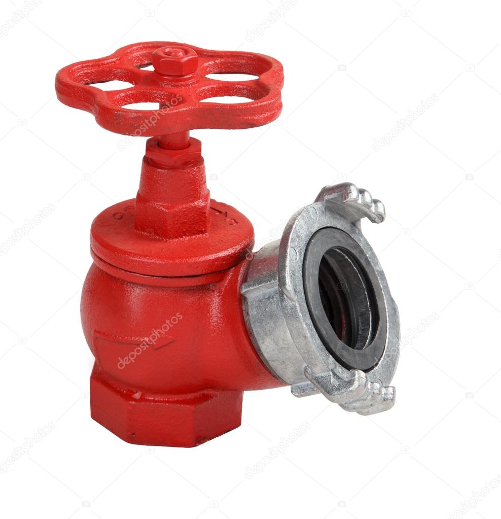 Red cast iron oblique  indoor fire hydrant valve with coupling