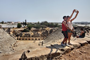 Antik şehir, Myra, Antalya bölgesinde, Türkiye'de Yunan tiyatrosu