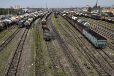 Boş kargo konteyner demiryolu, marshalling yard, Rus Demiryolları.