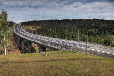 Orman Expressway kesiştiği, çelik Üstgeçit Köprüsü desteklenen Beton sütunlar.