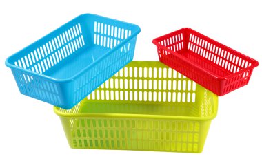 Üç renk ve boyutlarda plastik kutular ev depolama için ayarla