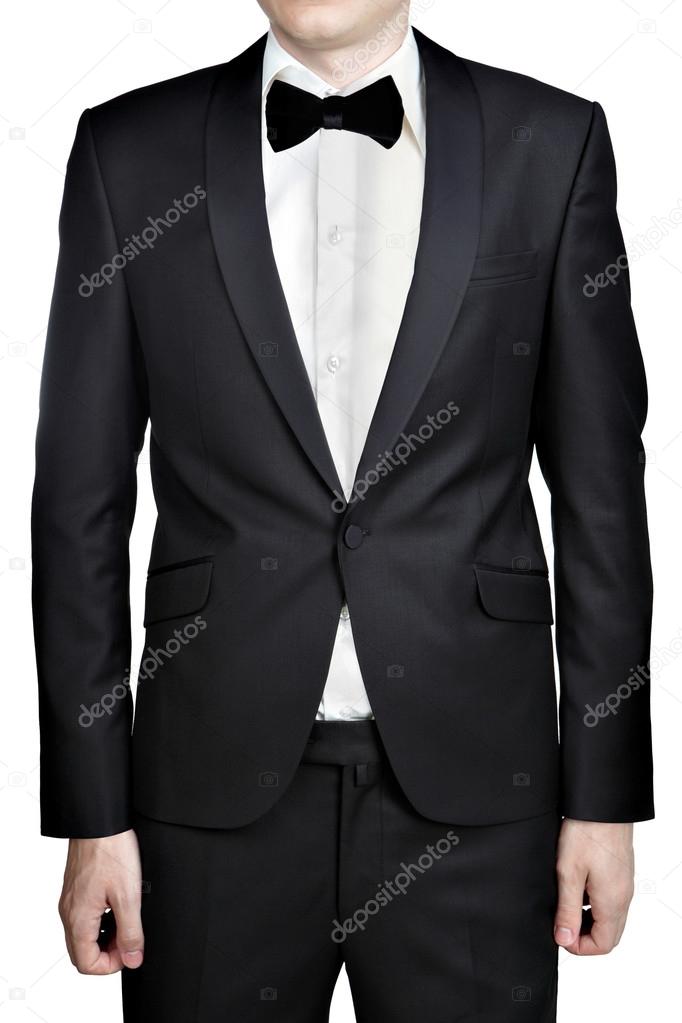 Camisa blanca con moño negro hombre sale