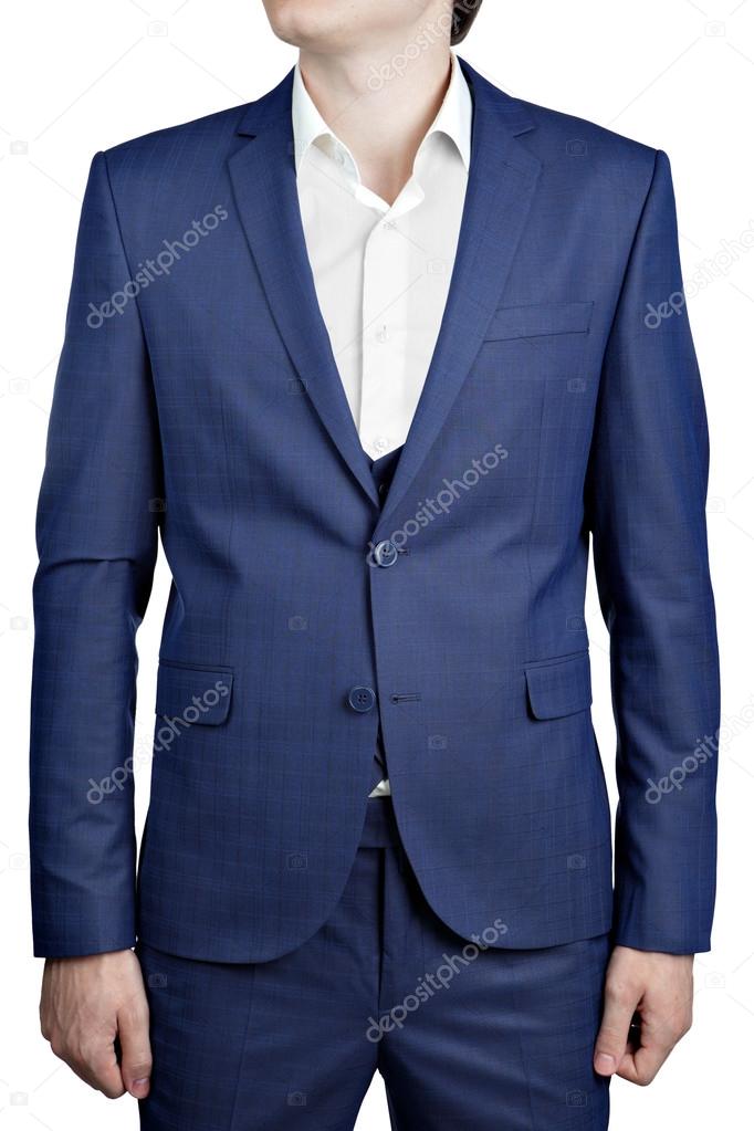 navy blue checkered suit