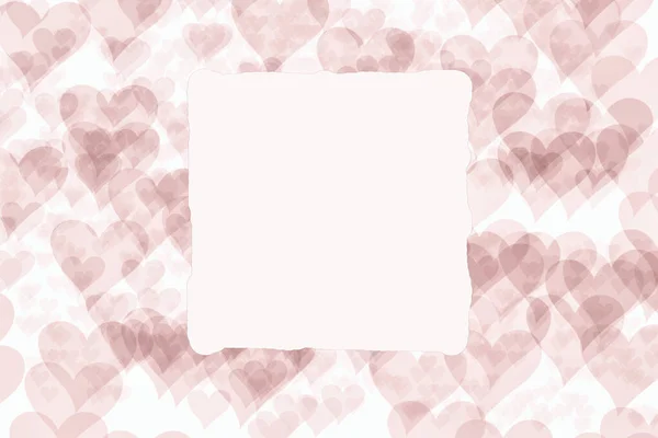 Frame Lovers Valentine Day Card Background Hearts Square Frame — Stock Photo, Image