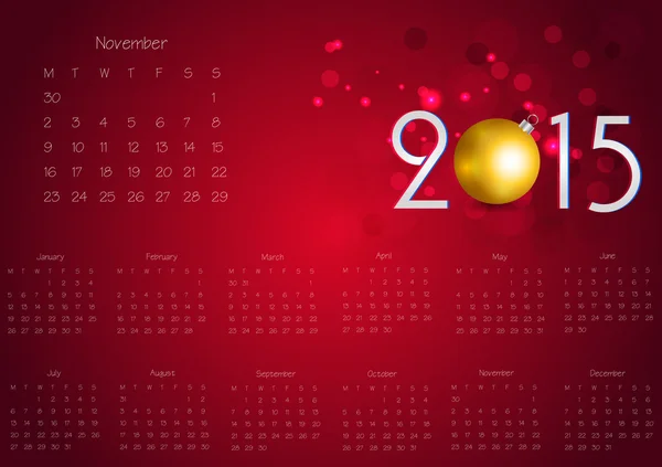 Творческий дизайн календаря 2015 — стоковый вектор