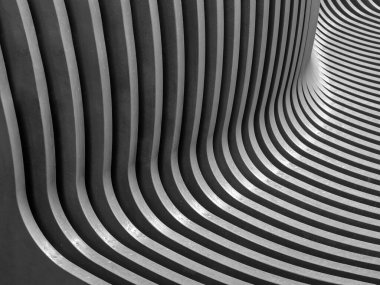 Tahta levha paketi eğri bir yüzey oluşturur.