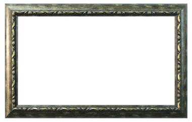 Kahverengi çerçeve ve kabartmalı altın.