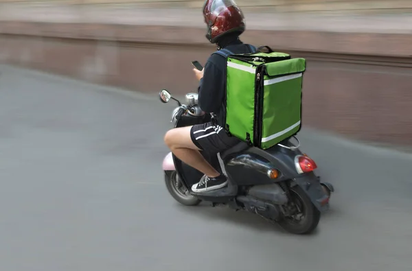 Blur Couriers Carry Out Orders Delivery Goods — Stock Photo, Image