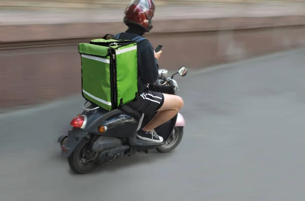 Blur Couriers Carry Out Orders Delivery Goods — Stock Photo, Image