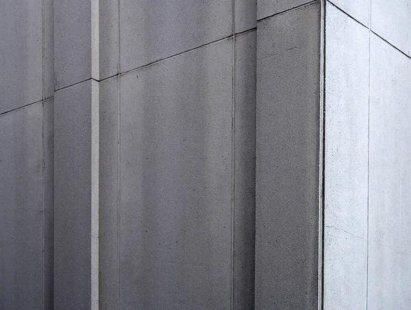 Szary Beton Architektoniczny Narożnik Budynku Paneli Geometrycznych — Zdjęcie stockowe