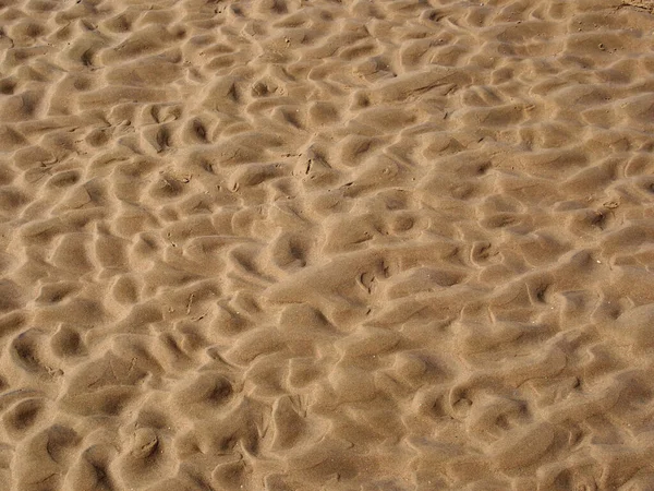 Close Wet Rippled Sand Beach Low Tide — Stock Photo, Image