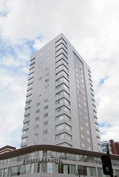 leeds, west yorkshire - 19 June 2021: view of the park plaza hotel in Leeds a tall modern building in city square