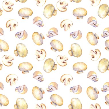 Champignon mantar ile el boyalı karo arka plan