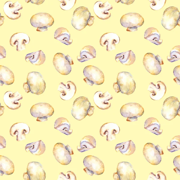 Papel de parede sem costura com cogumelos champignon — Fotografia de Stock