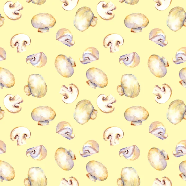 Seamless wallpaper with champignon mushrooms