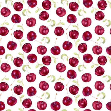Meyve sorunsuz duvar kağıdı - kiraz meyveleri. Suluboya