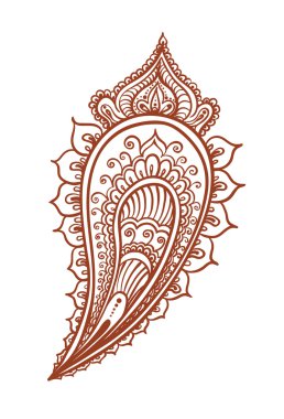 Kızılderili tüy - dekoratif Doğu kına tasarım. Mehdi etnik vektör