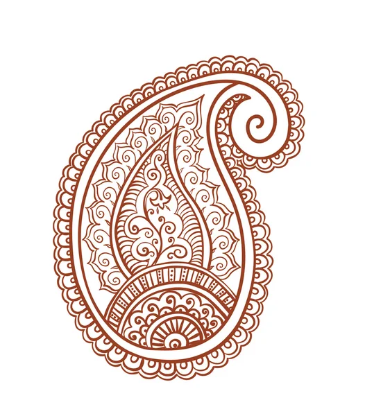 Indian paisley - dekoratives henna design, indien. Mendi-Ziervektor — Stockvektor