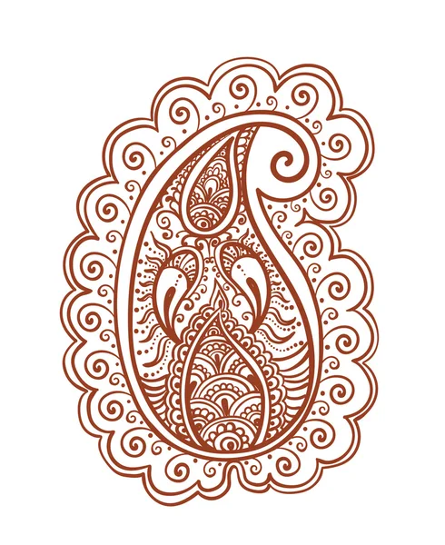 Paisaje adornado - diseño decorativo de henna india. Mehendi vector oriental — Vector de stock