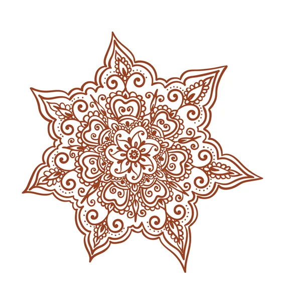 Zierblume - dekoratives indisches Henna-Ornament. mendi-arabischer Vektor — Stockvektor