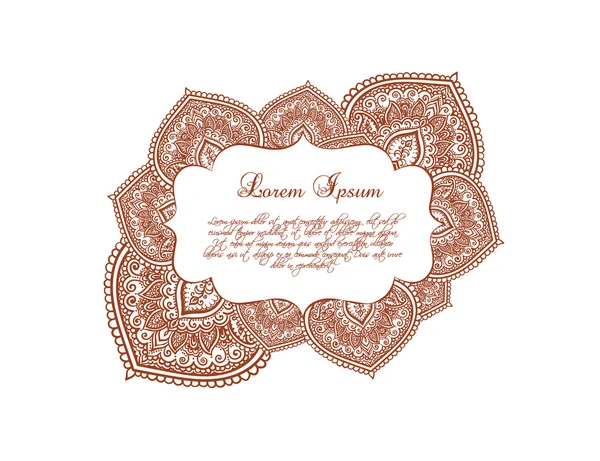 Indiase grens - Oosterse frame met orient sieraad. Decoratieve vector — Stockvector