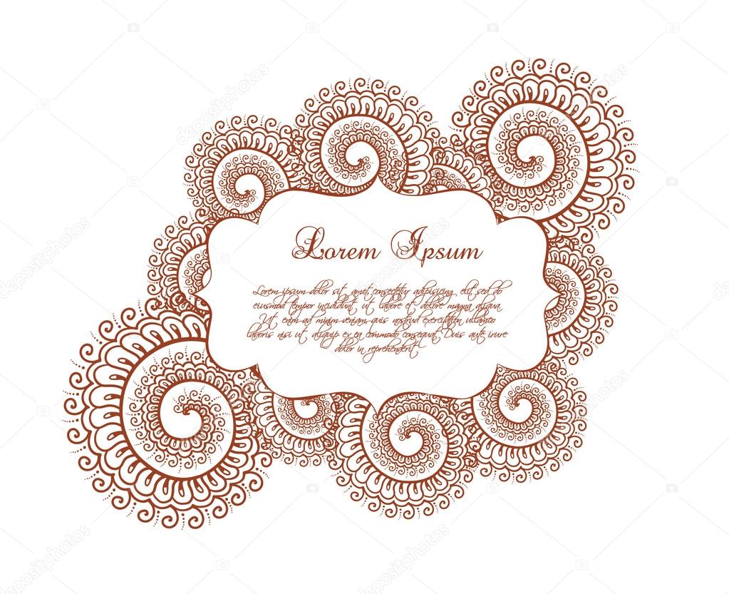 Zierrand - orientalischer Rahmen, östliches Ornament, Rundungen ...