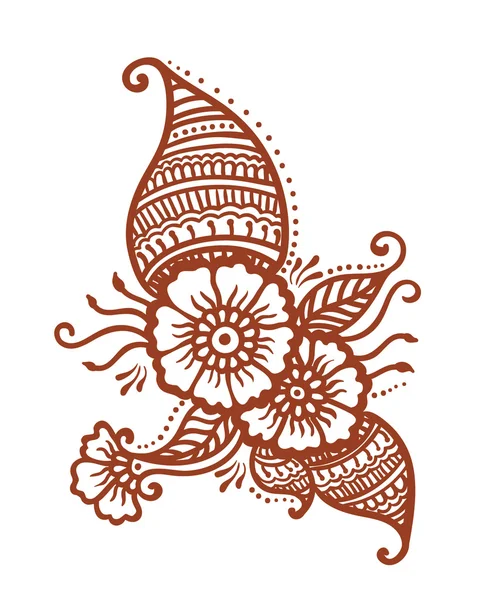 Zierblume - dekoratives indisches Henna-Ornament. mendi-arabischer Vektor — Stockvektor