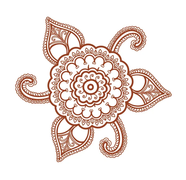 Ornamental flower - decorative indian henna ornament. Mendi arabian vector — Stock Vector