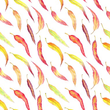 Sonbahar yaprakları. Seamless modeli. Suluboya