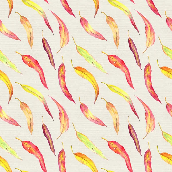 Őszi levelek. Varrat nélküli mintát. Akvarell — Stock Fotó