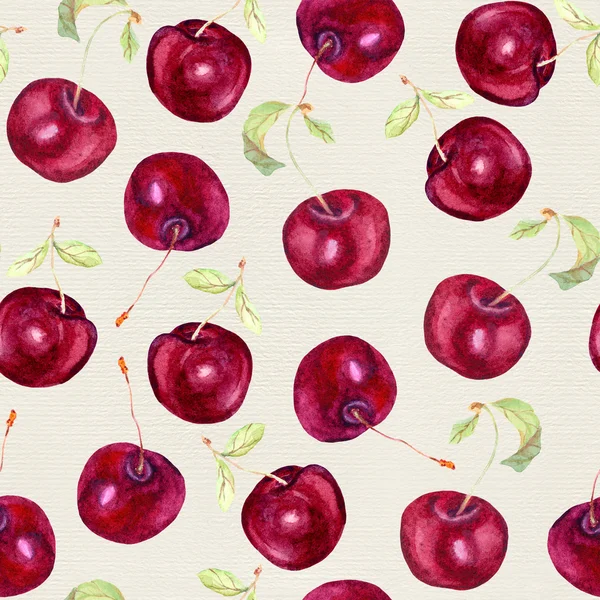 フルーツのシームレスなパターン - 桜の果実。水彩 — ストック写真