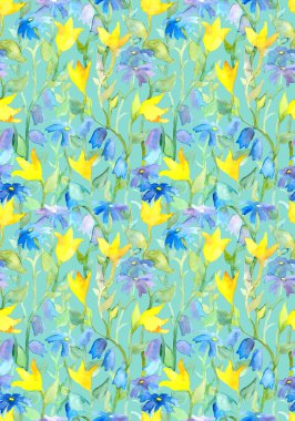 Sanat soyut çiçek ile sorunsuz tekrarlanan çiçek şablon