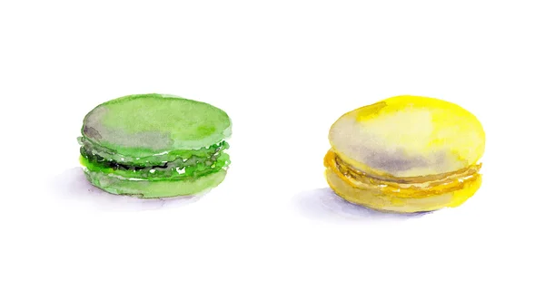 Macarrones pastel francés. Color de agua — Foto de Stock