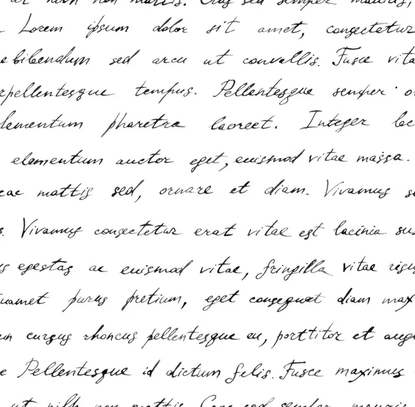 Carta escrita à mão - texto sem costura Lorem ipsum. Padrão repetitivo — Fotografia de Stock