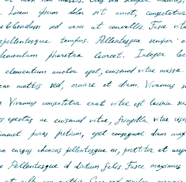 Carta escrita a mano - texto sin costura Lorem ipsum. Patrón de repetición —  Fotos de Stock