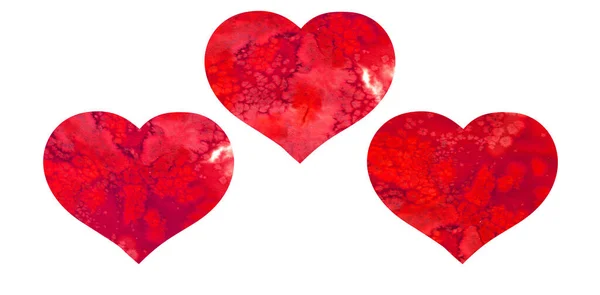 Watercolor pintado à mão forma de coração vermelho para o dia dos namorados. — Fotografia de Stock