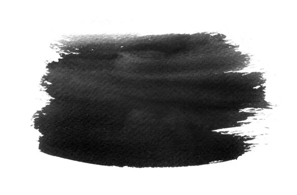 Fekete akvarell swatch fekete színű festék mosással és ecsettel stroke — Stock Fotó