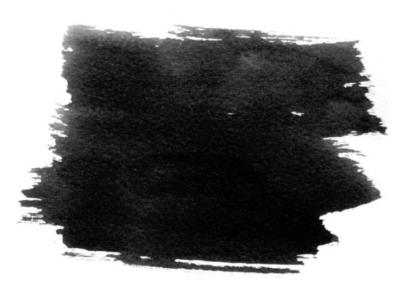 Fekete akvarell folt minta akvarell festék folt, ecsetvonások — Stock Fotó